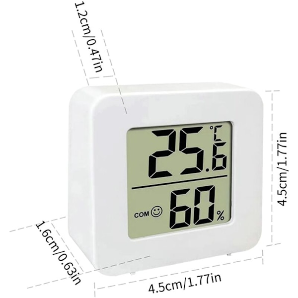 4 stycken LCD intelligent hygrometer, rums termometer, digital inomhus termometer för inomhusutrymmen