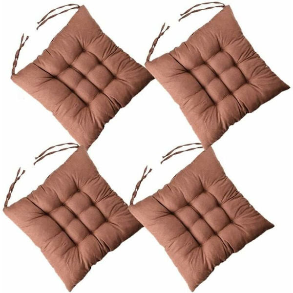 Fyrkantiga stolsdynor 40x40cm Sittdyna Heminredning Matta Quiltad dyna Bekväm och färgglad - Perfekt för inomhus och utomhus (4 kaffe)
