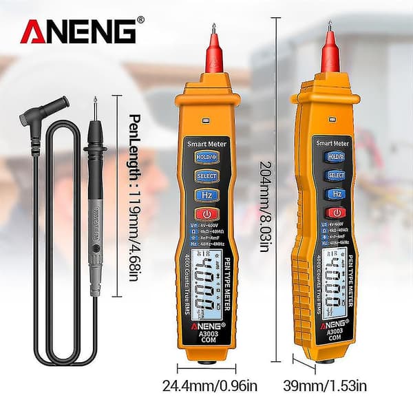 Aneng A3003 Digital Multimeter Pen Typ Meter 4000 Räkningar Icke-kontakt Ac/dc Spänning Motstånd Capa