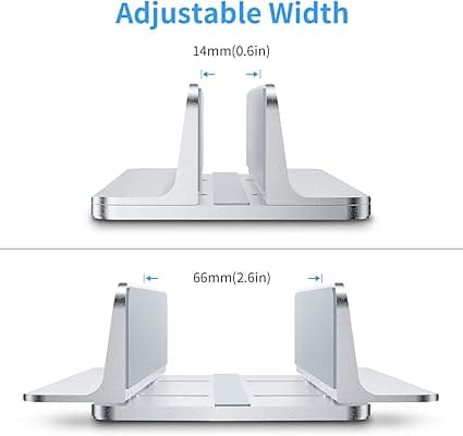 1 st Vertikal Laptop Stativ Justerbar Aluminium Vit vit