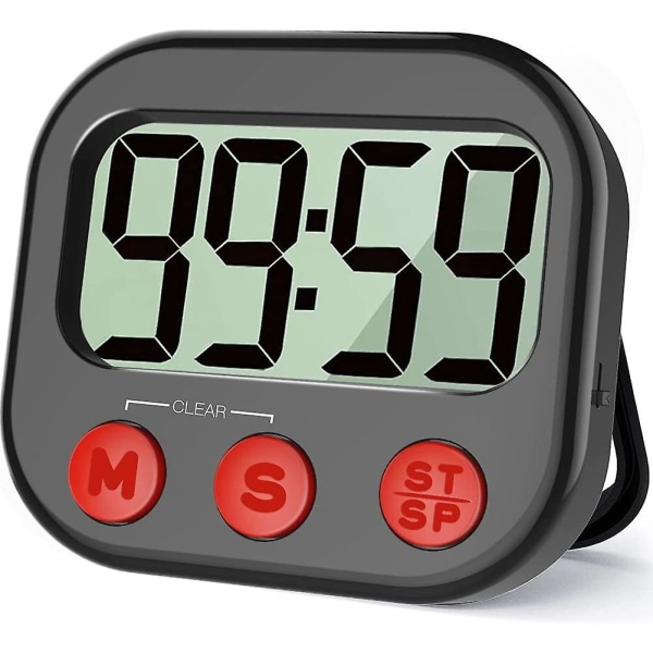 Kök Timer, Digital Visuell Timer Magnetisk Klocka Stoppur Nedräkningstimer, Stor LCD-skärm Visar Stora Siffror