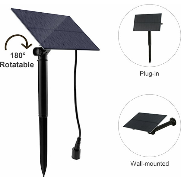 Solardriven fågelbad fontän med panel DIY fågelbad väggmonterad nedsänkbar vattenpump plug-in bergspump för akvarium trädgård pool akvarium