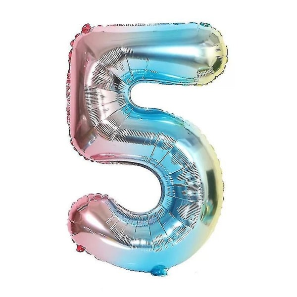 Gradient regnbåge färg aluminium film ballong barn Grattis på födelsedagen Party-1