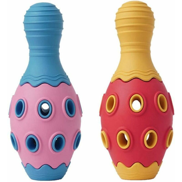 Tuggsäker hundtugg i nötköttsmak, multifunktionellt husdjurspussel, läckande boll, bowlingboll, ljud