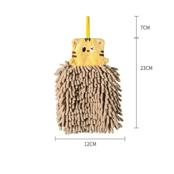 Söta absorberande handdukar, Triumph 2-pack kökshanddukar badrumshanddukar, mjuka absorberande hängande handdukar, handdukar för barn (grå + khaki)