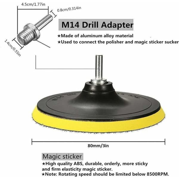 5-pack 150 mm ullpoleringspads med M14-borradapter