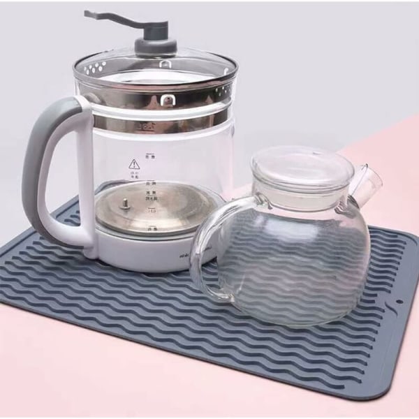 Silikoninen astiankuivausmatto Lämmönkestävä ja liukumaton astiankuivausmatto Astiankuivausmatto keittiöön ruokailuvälineiden ja astioiden säilytykseen 40×30 cm (B)