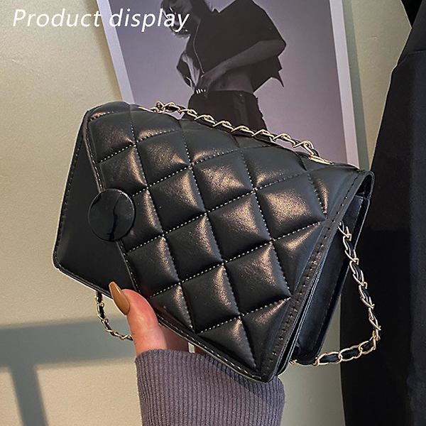 Crossbody-väskor för kvinnor, moderiktig axelväska med kedjerem, klassisk handväska