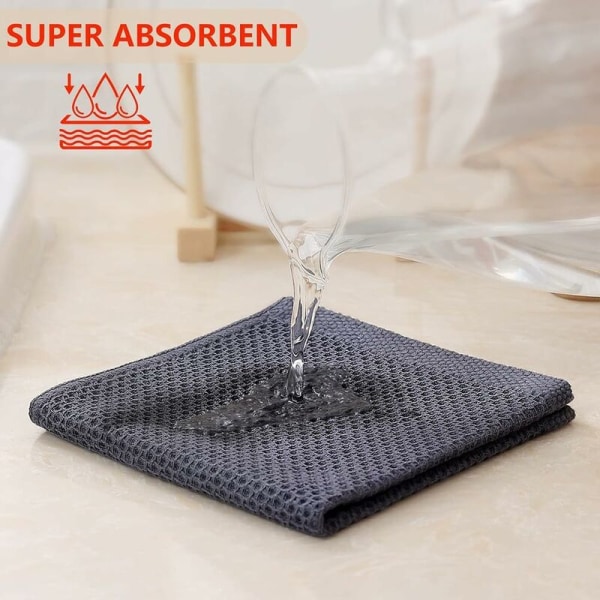 6 køkkenhåndklæder, 100% bomuldskøkkenhåndklæder, superabsorberende køkkenhåndklæder, maskinvaskbare (35 x 35 cm), høj kvalitet mikrofiber