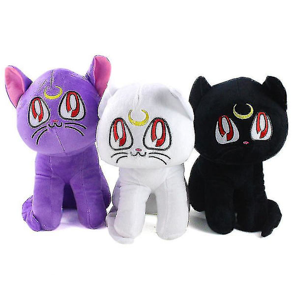 Sailor Moon plyschleksak Luna katt gosedjur docka för barn födelsedag julklapp vit