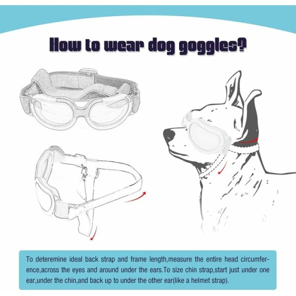 Hundebriller, modesolbriller, UV-beskyttelse til hunde, vandtæt vindtæt beskyttelse til små hunde og katte