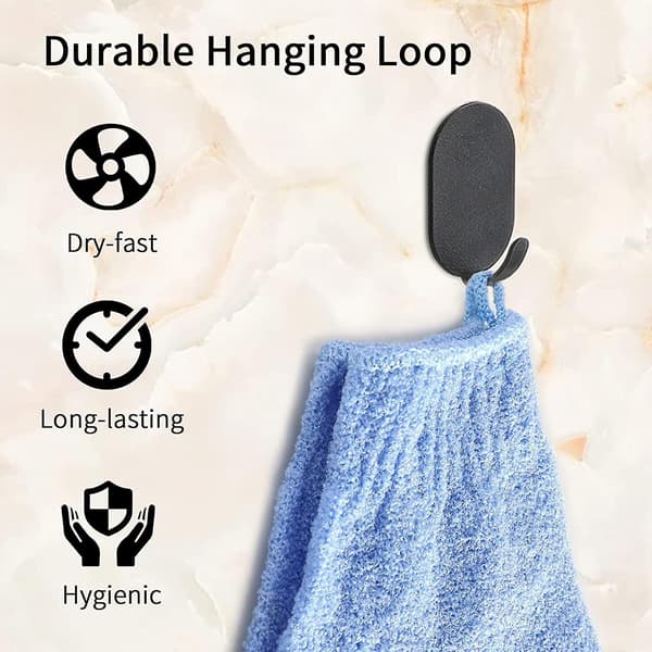 4-pack vändbara exfolierande handskar för dusch, kroppsskrubbhandskar för duschar, spa, massage