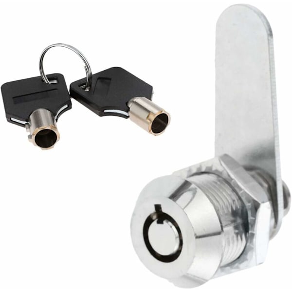 Rörlås i zinklegering för säkerhetslåda, dörrcylinder, brevlåda, verktygslåda, 2 nyckellås (20 mm)