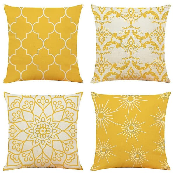 Kuddfodral Enkel Geometrisk Mönster Soffa Bil Kastkudde Överdrag Heminredning 4-pack