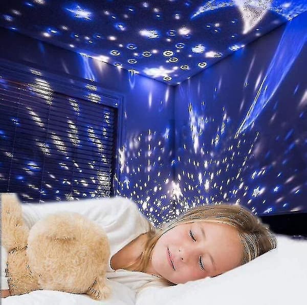 3 farver Led roterende projektor stjernehimmel natlampe