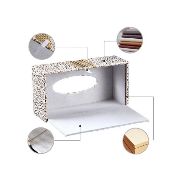 Ylellinen pehmopaperirasia PU-nahkainen laatikko kodin lautasliinatelineeseen kotitoimistoon ja autoon