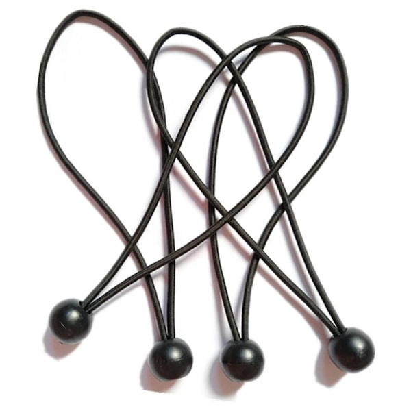 Professionel gummistropper med kugle til fastgørelse af presenninger, cykler, biler, haver osv. - Ekstra holdbar og UV-bestandig - 20 cm - Sort