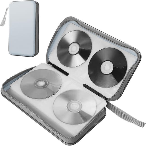 CD/DVD-etui med klips for 80 plater - sølv