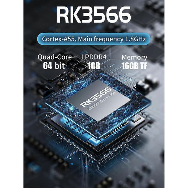 RK3566 64-bitars 4-tums IPS-skärm handhållen spelkonsol, Linux-system, 5G-kompatibel, Bluetooth, retro-videospelare, ljusblå