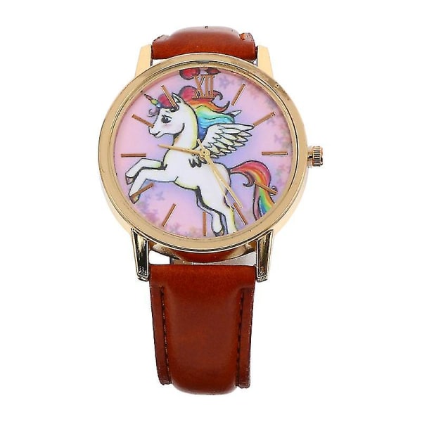 Färgglad Pegasus Unicorn Cartoon Quartz Klocka Mode Barnklocka