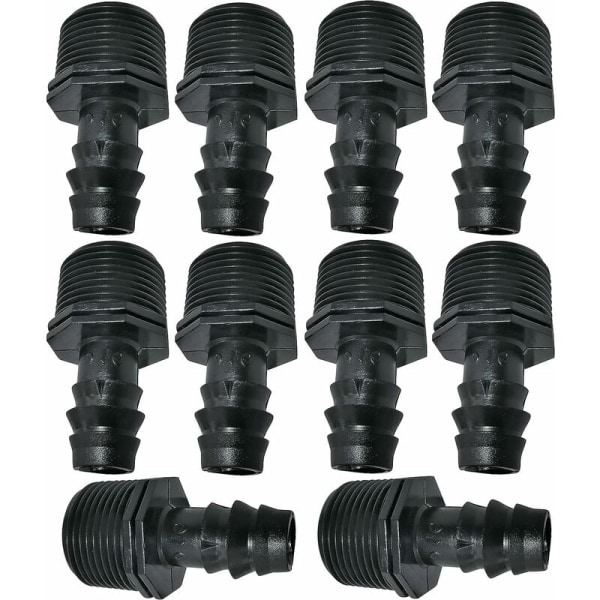 Lot of 10 Barbed male adapters/fittings 16mmx3/4'' Drip Hose External Thread (for 16mm Hose) - connector for irrigation/watering system