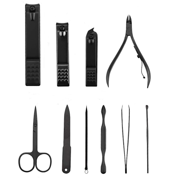 Manikyrset - 18 i 1 Rostfritt Stål Nagelsats - Professionell Inväxt Nagelklippare Grooming Verktyg - Pedikyrset & Tånagelklippare - Tjocka Nagelsaxar