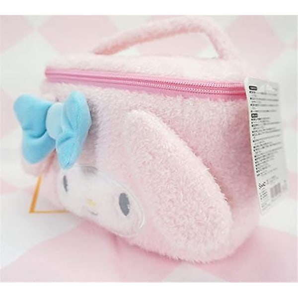 Plush Bag Kosmetik Oppbevaringsveske Håndveske Oppbevaringsveske Emballasje Julepynt (rosa hvit)
