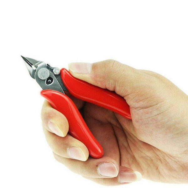 Mini trådkablar avbitare sidoskärare snitt tång spola tång med tånglås hand (röd+svart)(1st)
