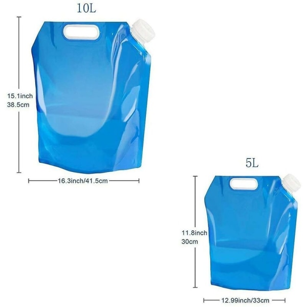 Sunrain sammenklappelig vandbeholder, BPA-fri plastikvandspose, udendørs sammenklappelig vandbeholder