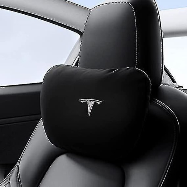 Tesla nackstöd kudde, Tesla nackkudde för Tesla Model 3/y/s/x nackstöd kudde, logotyp design svart