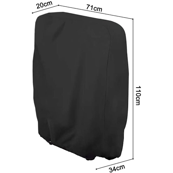 Utomhus Zero Gravity Fällbar Stolsöverdrag Vattentät Dammtät Gräsmatta Trädgårdsmöbler Överdrag Alla Väderbeständiga, 20/34xW71xH110cm, svart