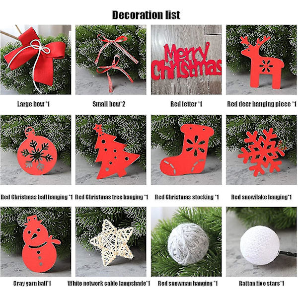 Dekorativt träd, konstgjord bordsjulgran med LED-prydnader med bas, belyst julgran för heminredning