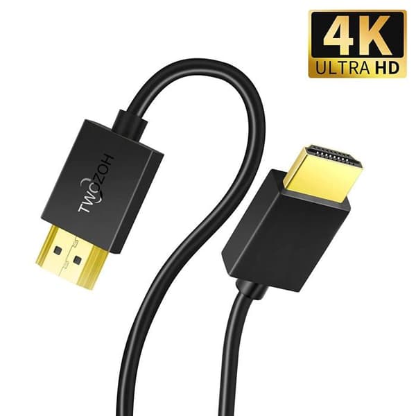 2-pack HDMI-kablar, 30 cm, flexibla, 4K 60Hz-kompatibla, guldpläterade kontakter, för konsol och PC.