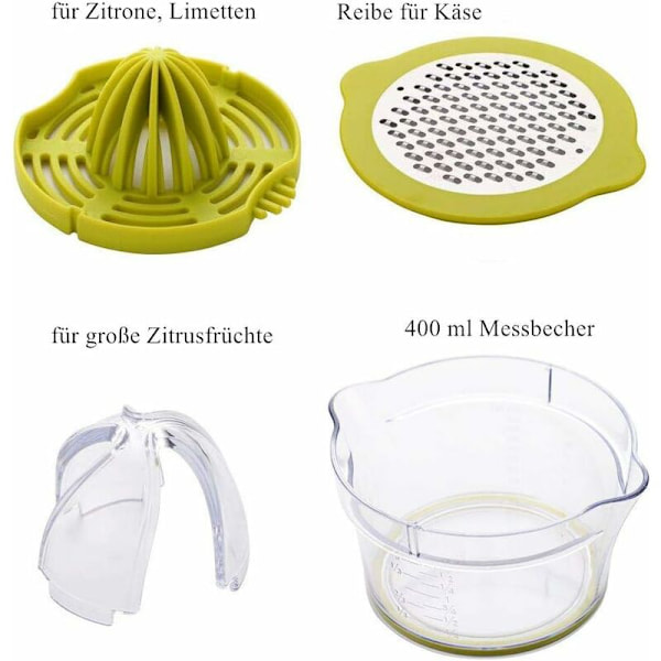 Citronpress 4 i 1 citronpressare med 400 ml behållare, manuell citruspress, limepress, juicepress, limepressare, limepressare