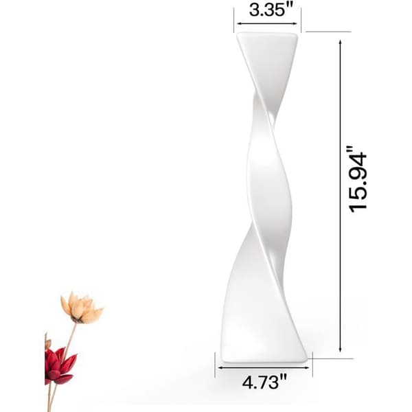 1 keramisk vase, snoet design, trekantet base, sort, dekoration til stue/kontor.
