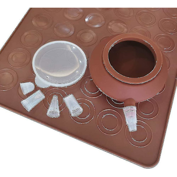 Macaron Silikonbakform Set, Non-stick Macaron Bakplåt, Franska Macarons