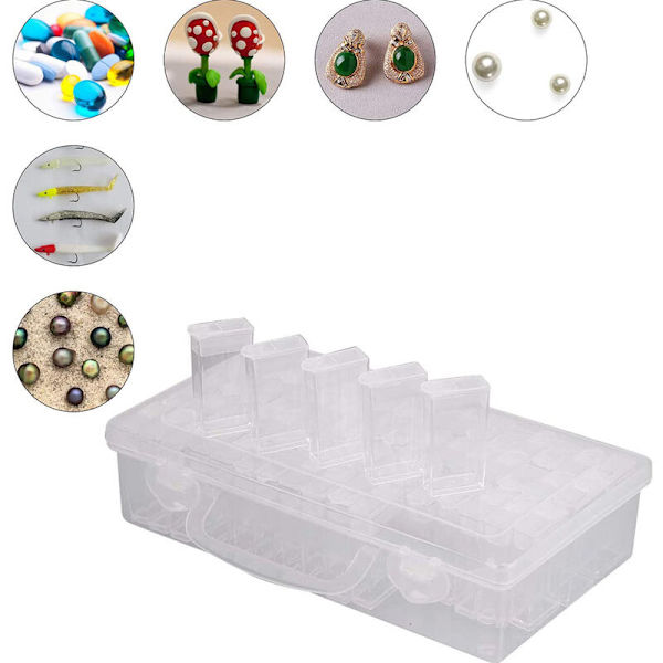 42 rutnät transparent låda DIY handgjorda pärlor diamantmålning glasförvaringslåda rispärlor låda nagelkonst tillbehör låda
