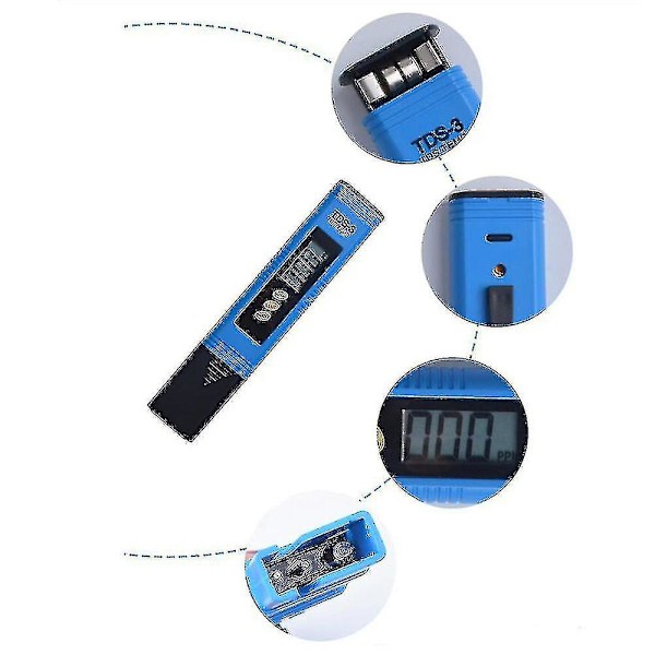 TDS EC pH Temperatur 4-i-1-set, Vattenkvalitetstestare med hög noggrannhet, Pooltestare Vattentestare med LCD-display