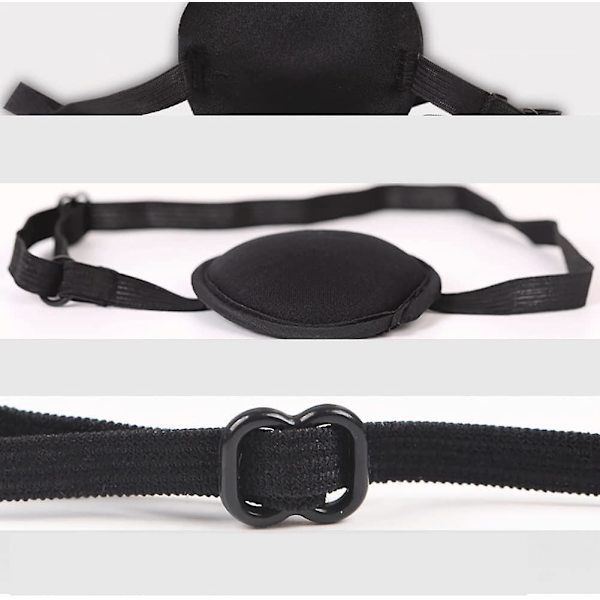 3 st svart ögonmask singel ögonmask justerbar 3D ögonmask med spänne ögonmask