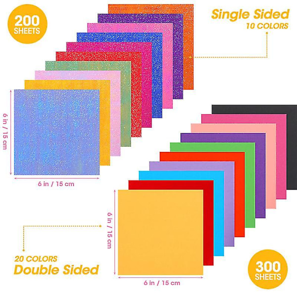 500 st Origami-papper
