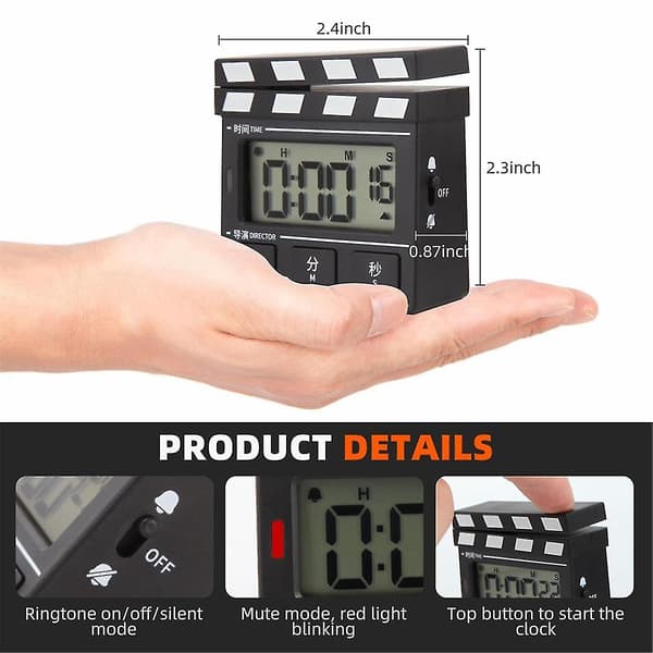Klassrumstimer för barn, kökstimer för matlagning, äggklocka, magnetisk digital timer för studier/träning