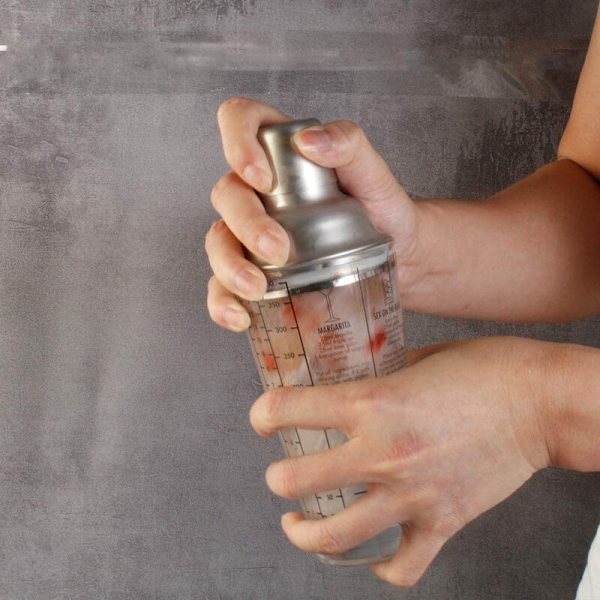 Cocktail Shaker 400 ml - Blandet Mixer i Glas og Rustfrit Stål Top Cobbler Shaker - Perfekt Gave til Begyndere