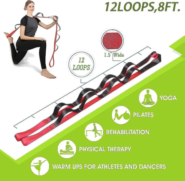Yogarem för stretching, fysioterapi, pilates, stretchövningar, icke-elastiska multiloopar
