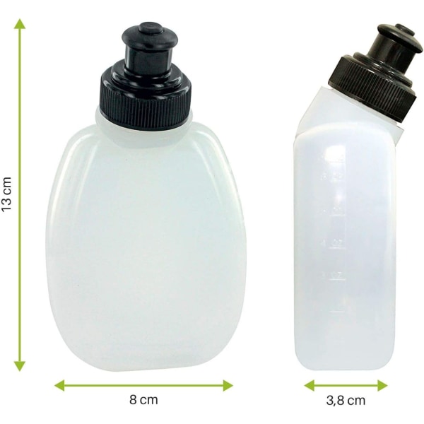 2 plastflaskor kompatibla med alla löpbälten 200ml