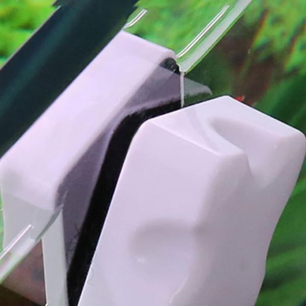 Flydende akvarierengøringsmagnet, magnetisk børste til akvarieglas (hvid).