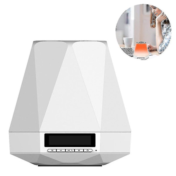 Lätt Bluetooth-högtalare, bordslampa väckarklocka, nattlampa Bluetooth-högtalare lampa, färgglad lampa bredvid lampa musikspelare för barn, fest, sovrum