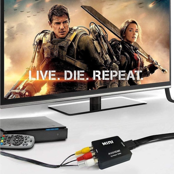 Av till HDMI-omvandlare, 1080p Mini Rca Composite Cvbs Video Audio Converter Adapter för TV/pc/vcr/dvd-spelare