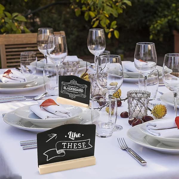 12-pack Mini Chalkboard Signs, Kitchen Notes Chalk Boards Med Stativ 10x7.2cm Liten Blackboard Mess