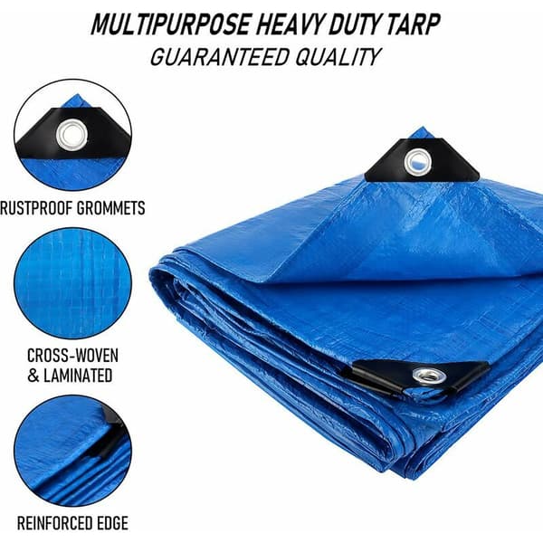 Vattentät och UV-beständig multifunktionsplane - 90 g/m² - 3 x 3 m (blå)
