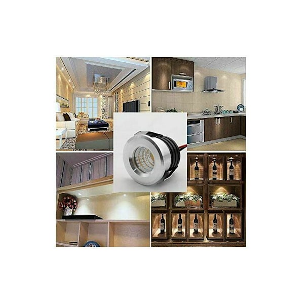 Set med 4 LED-infällda spotlights, 3 W, neutralt ljus guld